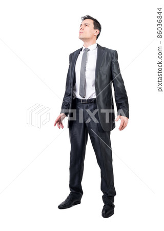 Honest man in formal suit. White background. 86036844