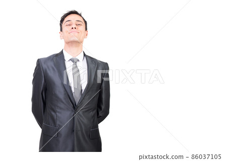 Smiling man in elegant suit looking at camera 86037105