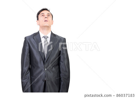 Possessed man in classy suit looking up Possessed man in classy suit looking up 86037183
