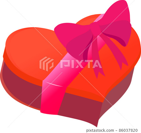 Present of cute heart and ribbon Present of cute heart and ribbon 86037820