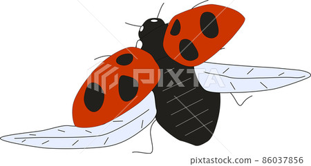 Flying cute ladybugs 86037856