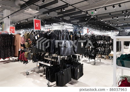 shop interior of women's bags made of leather and accessories shop interior of women's bags made of leather and accessories 86037963