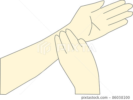 Illustration material that grabs the wrist and self-checks Illustration material that grabs the wrist and self-checks 86038100
