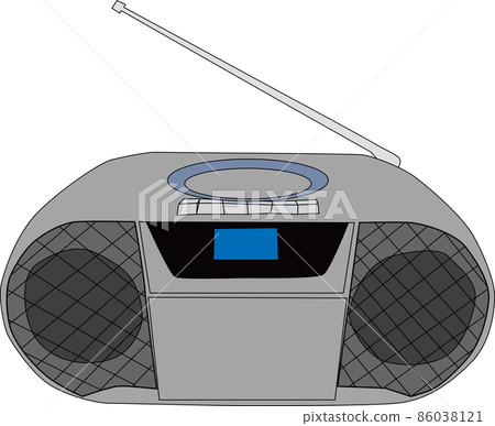 Illustration material of cute radio cassette player Illustration material of cute radio cassette player 86038121