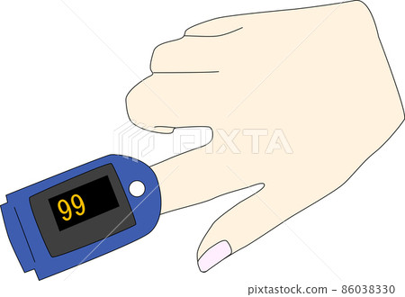 Image of a person measuring blood oxygen concentration 86038330