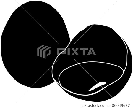 Silhouette of raw egg in shell 86039627