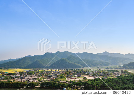 從慶北安東市芙蓉台看河回村 86040453