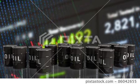 The oil tanks and business chart background 3d rendering. The oil tanks and business chart background 3d rendering. 86042655