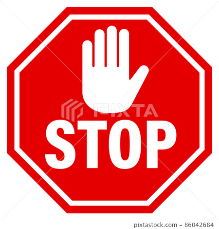 Stop sign - Stock Illustration [86042684] - PIXTA