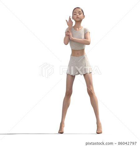 Beauty image young female perming3DCG illustration material 86042797