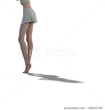 Beauty image young female lower body perming3DCG illustration material 86042798
