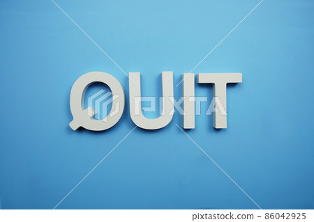 Quit alphabet letter on blue background 86042925