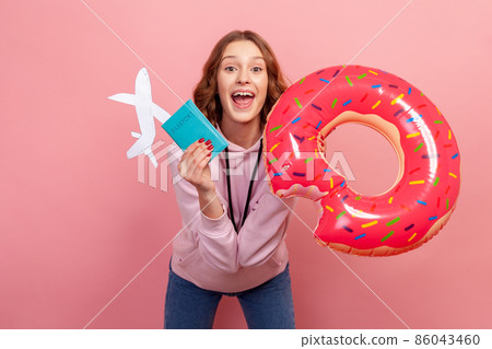 Indoor studio shot isolated on pink background 86043460