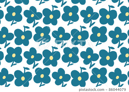 Retro blue and yellow fine floral wallpaper Retro blue and yellow fine floral wallpaper 86044079