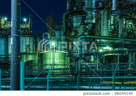 Night view of Kawasaki factory (municipal pier) Night view of Kawasaki factory (municipal pier) 86044140