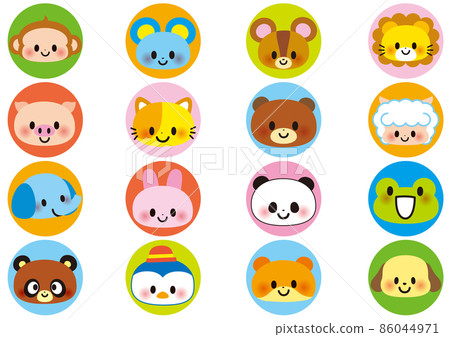 Fun and cute animal face icon 86044971