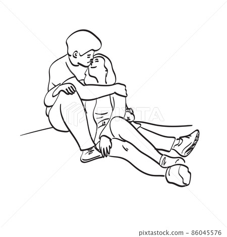 line art married couple in love illustration vector hand drawn isolated on white background line art married couple in love illustration vector hand drawn isolated on white background 86045576