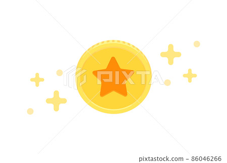Glittering star-marked medals, coins, coins-simple money material 86046266