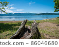 Scenery on the shore of a lake in eastern Hokkaido 86046680