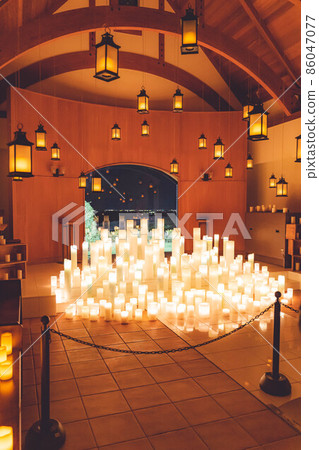 Holy church and candles 86047077