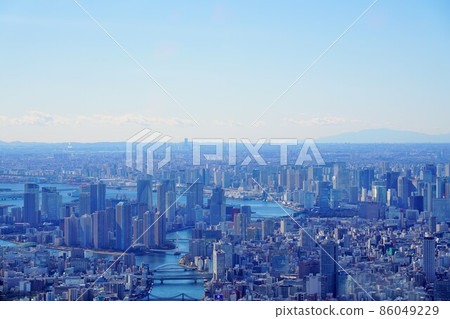 2022 年元旦東京晴空塔(東京市中心方向)的景色 2022 年元旦東京晴空塔(東京市中心方向)的景色 86049229
