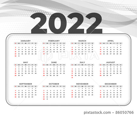 modern new year 2022 simple calendar template 86050766