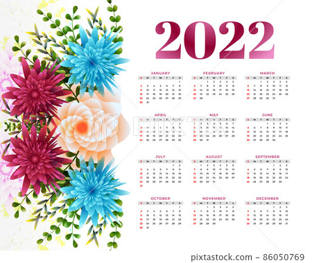 2022 flowers calendar design for new year 2022 flowers calendar design for new year 86050769