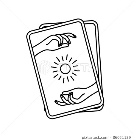 Tarot cards. Magical symbols doodles esoteric boho mystical hand - drawn elements stone crystals . Magical vector elements 86051129
