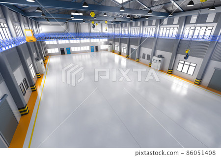 Empty factory interior 86051408