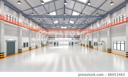Empty factory interior Empty factory interior 86051463