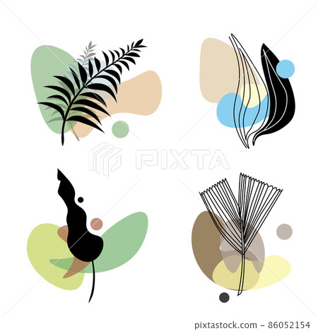 Botanical wall art vector set.Minimal and natural wall art. Vector illustration. Botanical wall art vector set.Minimal and natural wall art. Vector illustration. 86052154