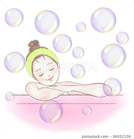 A woman relaxing in the bath A woman relaxing in the bath 86052156