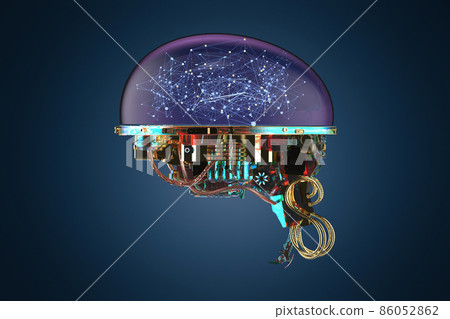 electronic brain with connection line electronic brain with connection line 86052862