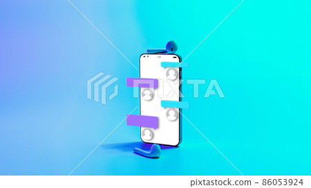 Sms messages chat notification. Bubbles text conversation on smartphone screen. Mail communication connection message technology. Sms messages chat notification. Bubbles text conversation on smartphone screen. Mail communication connection message technology. 86053924