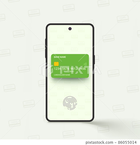 online banking app on smartphone front view 86055014