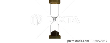 Sandglass isolated on white background. Hourglass with falling grain Sandglass isolated on white background. Hourglass with falling grain 86057067