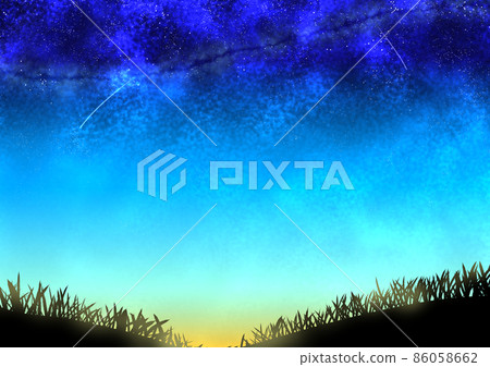 Dawn and starry sky 86058662