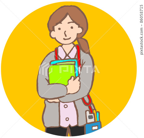Icon holding materials for mental health worker Icon holding materials for mental health worker 86058715