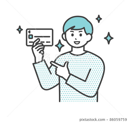 Illustration material that a young man has a credit card Illustration material that a young man has a credit card 86059759