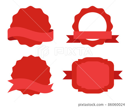 Ref Flag Ribbon Red flag ribbon labels and badges collection - Stock Illustration ...