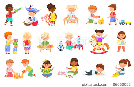 Kids playing and crafting, handmade in kindergarten Kids playing and crafting, handmade in kindergarten 86060092