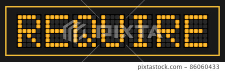 Orange color led in word require on black background 86060433