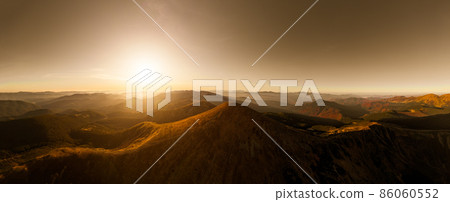 Aerial View of Mountain Hills, Carpathian Mountains Landscape. 86060552