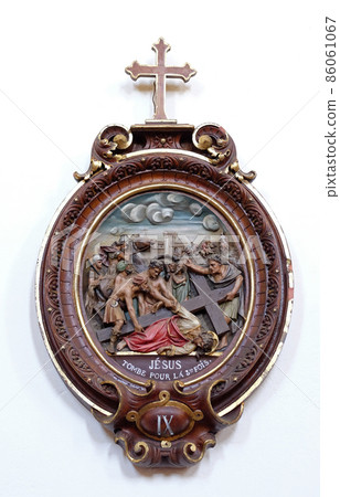 9th Stations of the Cross, Jesus falls the third time, Carthusian monastery in Pleterje, Slovenia 9th Stations of the Cross, Jesus falls the third time, Carthusian monastery in Pleterje, Slovenia 86061067