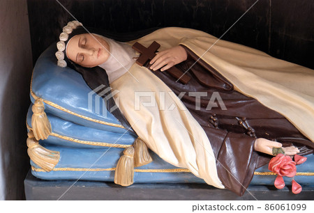 Saint Rosalia also called The Little Saint, altar in the Franciscan Church of the Annunciation in Ljubljana, Slovenia 86061099