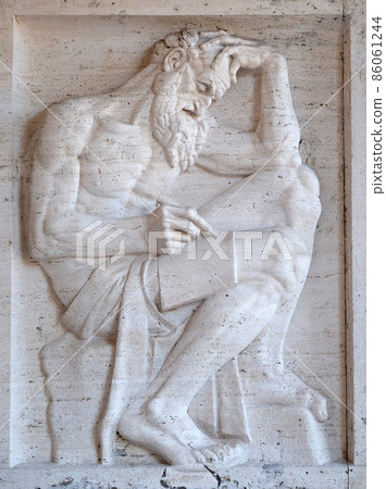 Saint Jerome bass relief by Ivan Mestrovic, San Girolamo dei Croati church in Rome, Italy Saint Jerome bass relief by Ivan Mestrovic, San Girolamo dei Croati church in Rome, Italy 86061244