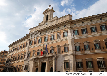 Palazzo Montecitorio, seat of the Italian Chamber of Deputies in Rome, Italy Palazzo Montecitorio, seat of the Italian Chamber of Deputies in Rome, Italy 86061252