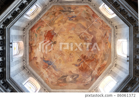 The fresco Our Lady in Glory by Raffaele Vanni in cupola of Church of Santa Maria del Popolo, Rome, Italy The fresco Our Lady in Glory by Raffaele Vanni in cupola of Church of Santa Maria del Popolo, Rome, Italy 86061372