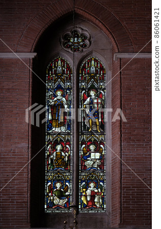 Archangels on the stained glass of All Saints' Anglican Church, Rome, Italy Archangels on the stained glass of All Saints' Anglican Church, Rome, Italy 86061421