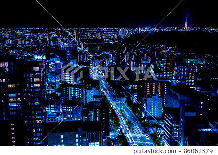 Night view of central Sendai city seen from SS30 (Sendai city, Miyagi prefecture) Night view of central Sendai city seen from SS30 (Sendai city, Miyagi prefecture) 86062379